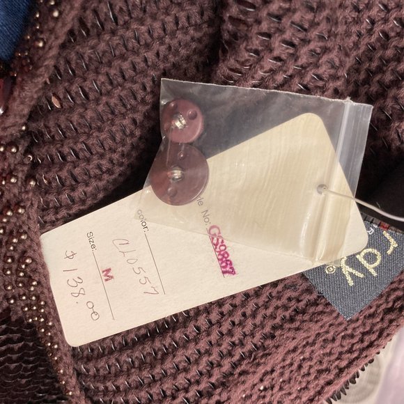 New Vintage 80s Gardy California M Luxe Sequin Embellished Knit Cardigan Sweater - Picture 6 of 6